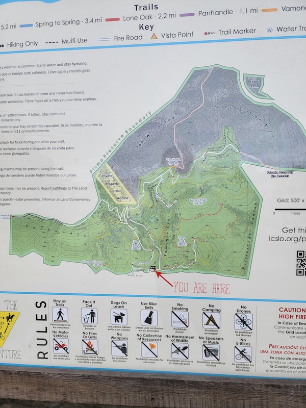 Map of Pismo Preserve in Pismo Beach