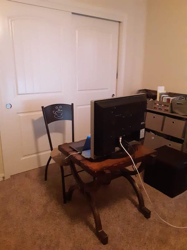 makeshift desk